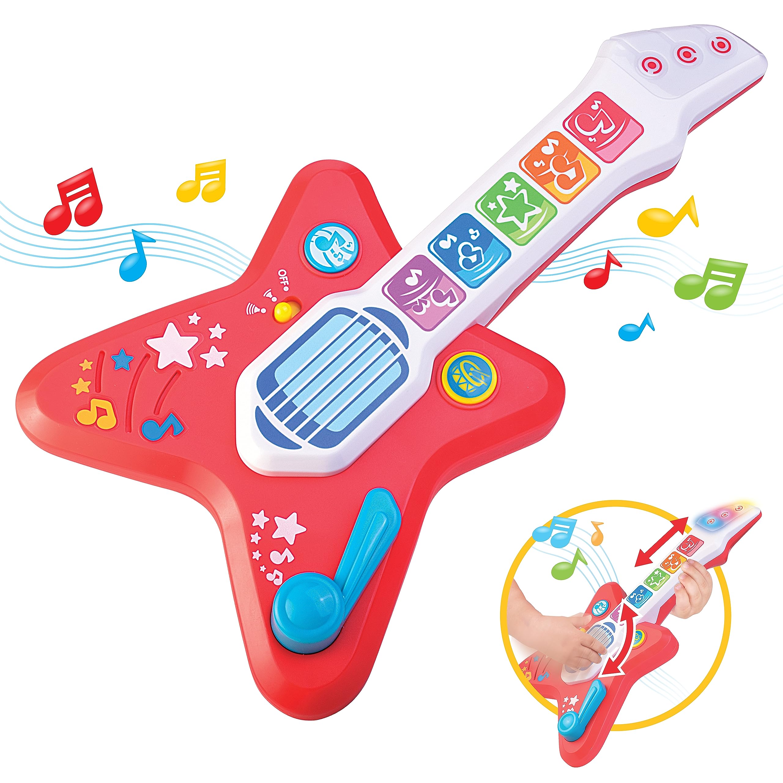 HAP-P-KID Magic Touch Guitar with touch sensor lights for engaging early exploration.