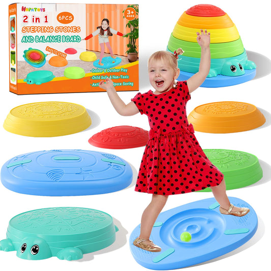HAPATOYS balance board with maze enhances coordination for versatile indoor or outdoor play.
