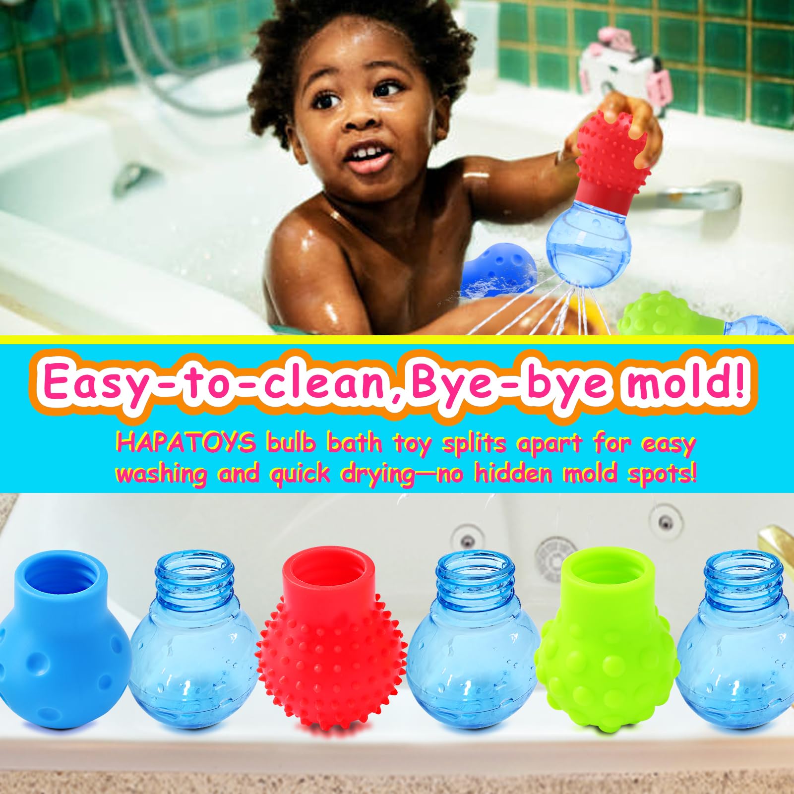 HAPATOYS detachable components enable thorough cleaning after bath time