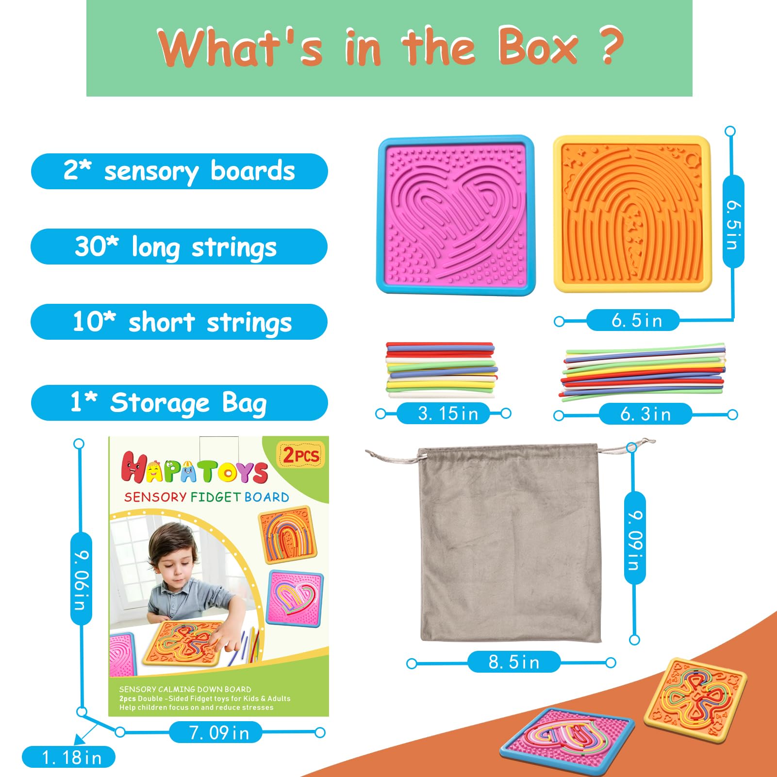 HAPATOYS kid hands using board for fine motor practice on a plane