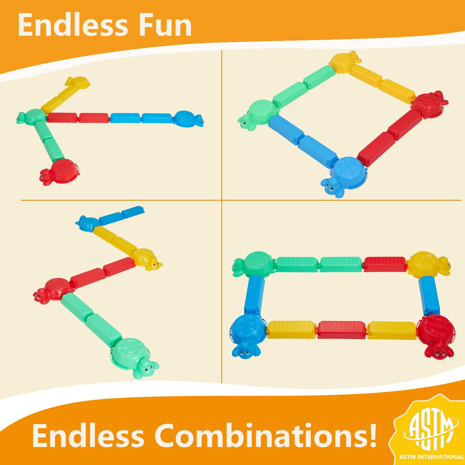 HAPATOYS eight balance beams showing versatile connections for creative layouts