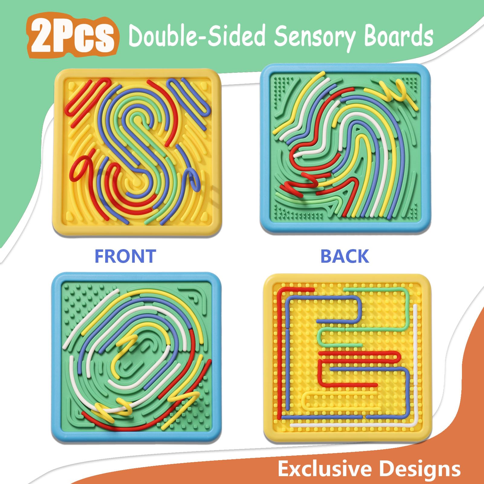 HAPATOYS Fidget Board with textured corners for focused play during travel.