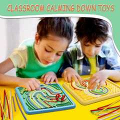 HAPATOYS Two-piece sensory board set supports dexterity and fine motor skills.