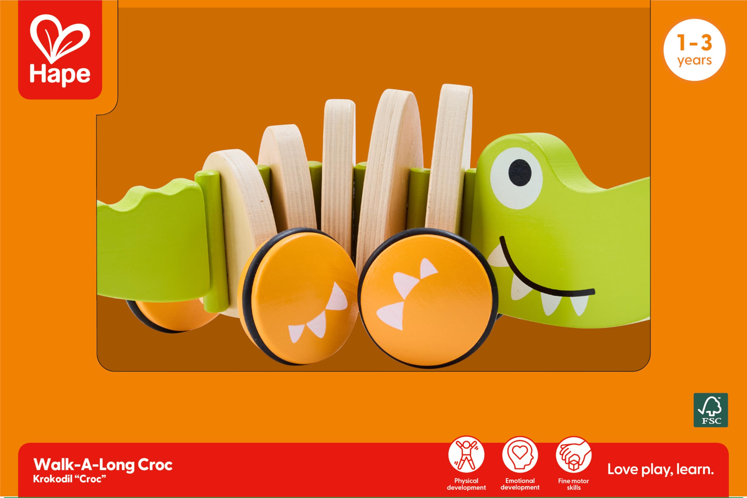 Hape Croc push toy makes a thoughtful toddler gift.