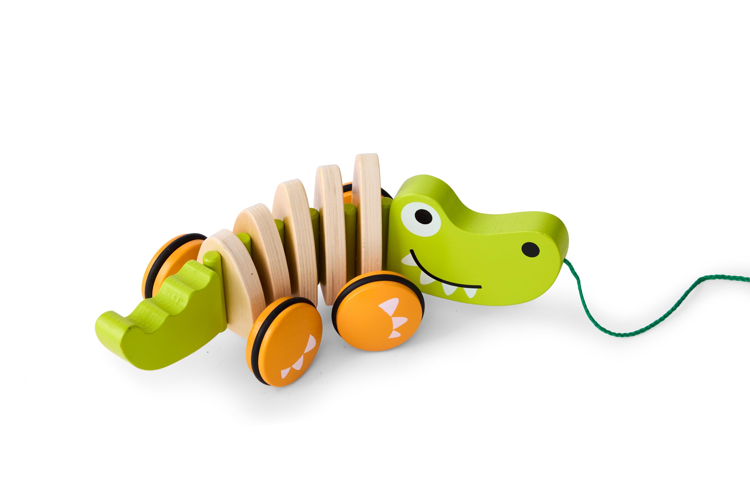 Hape croc toy uses non-toxic water-based paint for safe fun.