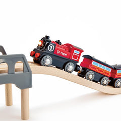 Hape Railway Battery Powered Train with magnet connectors for linking to others