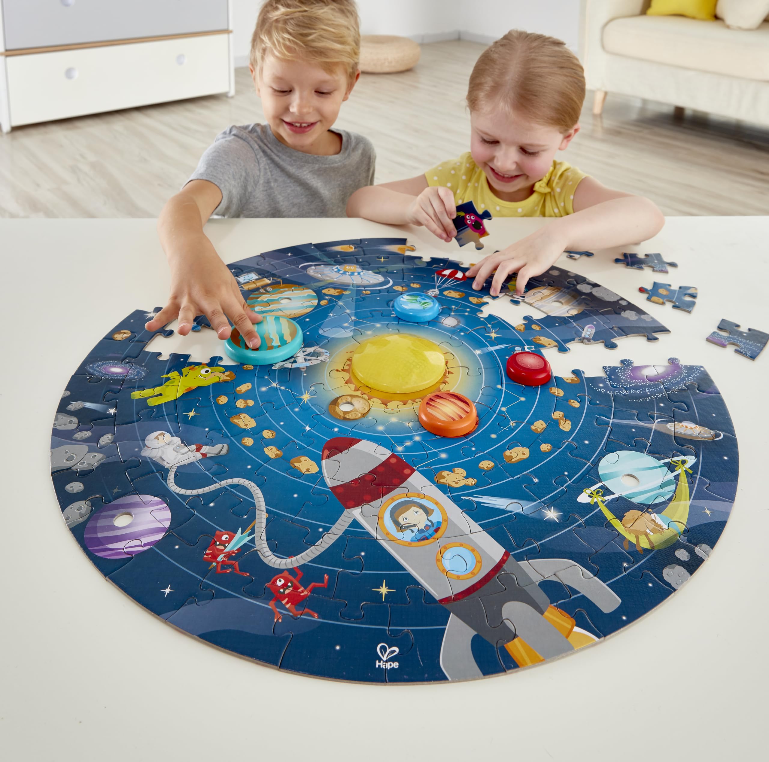 Glowing Sun and colorful planets invite tactile play and discovery