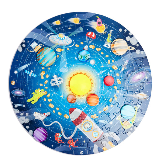 Hape Solar System Puzzle with LED Sun center for nighttime learning