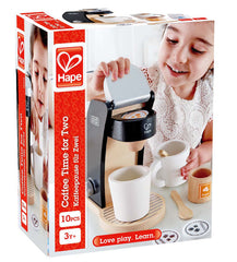 Hape playset includes milk and sugar for realistic kitchen pretend rituals.