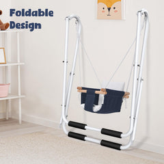 Built-in harness on Hapfan swing ensures secure riding for toddlers.