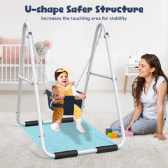 Side view of Hapfan swing stand showing a sturdy, non-slip base.