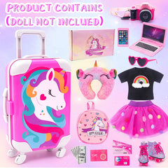 HAPGFS sequined dress for 18-inch dolls, stylish travel outfit