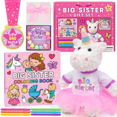 HAPGFS Big Sister Gift Set with unicorn plush for celebrating a new big sister moment