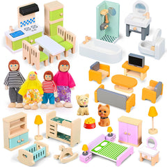 HAPGFS dollhouse furniture set shown as complete collection for endless pretend play.