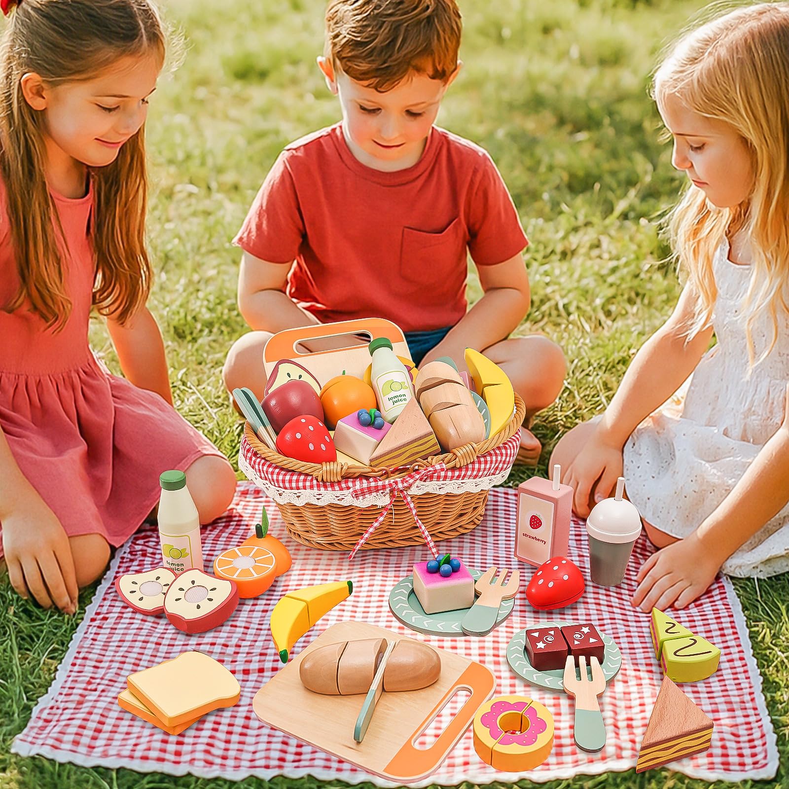 HAPGFS wooden fruit slices for safe cutting and sensory play