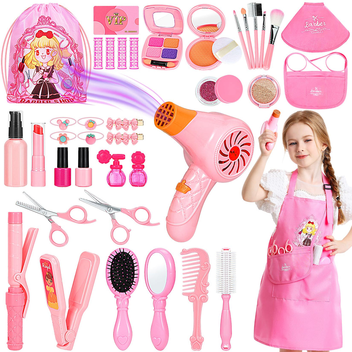 Hapgo Hair Salon Toys: realistic blow dryer for immersive pretend play