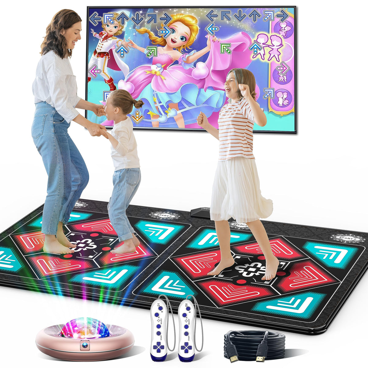 HAPHOM dance mat with soft flannel surface for safe family play.