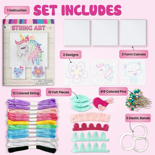 Hapinest string art cat design helps kids develop focus while crafting