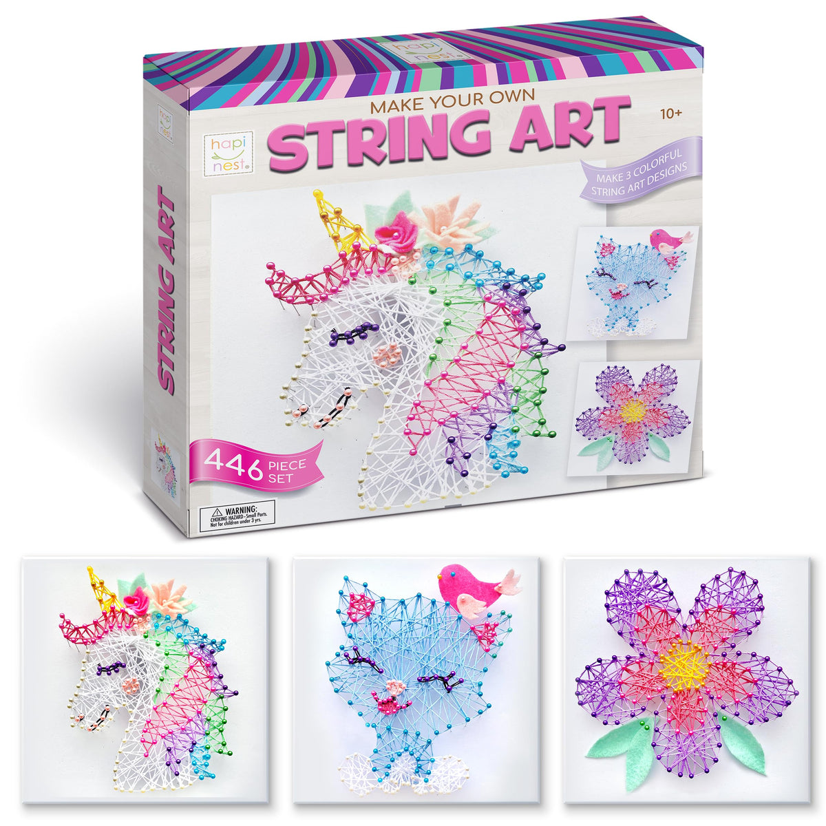 Hapinest string art unicorn design ready for display and creative play