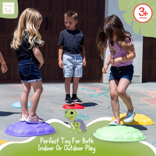 Hapinest turtle-shell-stones set showing durable, age-appropriate stepping stones