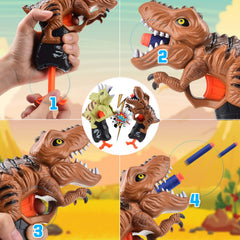 Happitry dino blaster with soft darts enables safe indoor fun for kids.