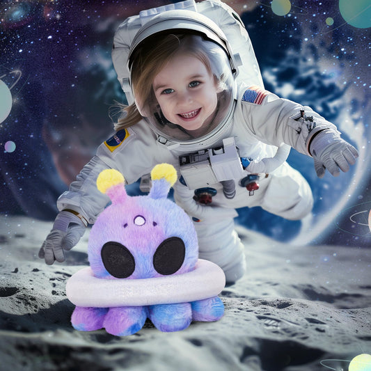 HappySpot Purple Alien Plush ringed body showcases imaginative design for creative play