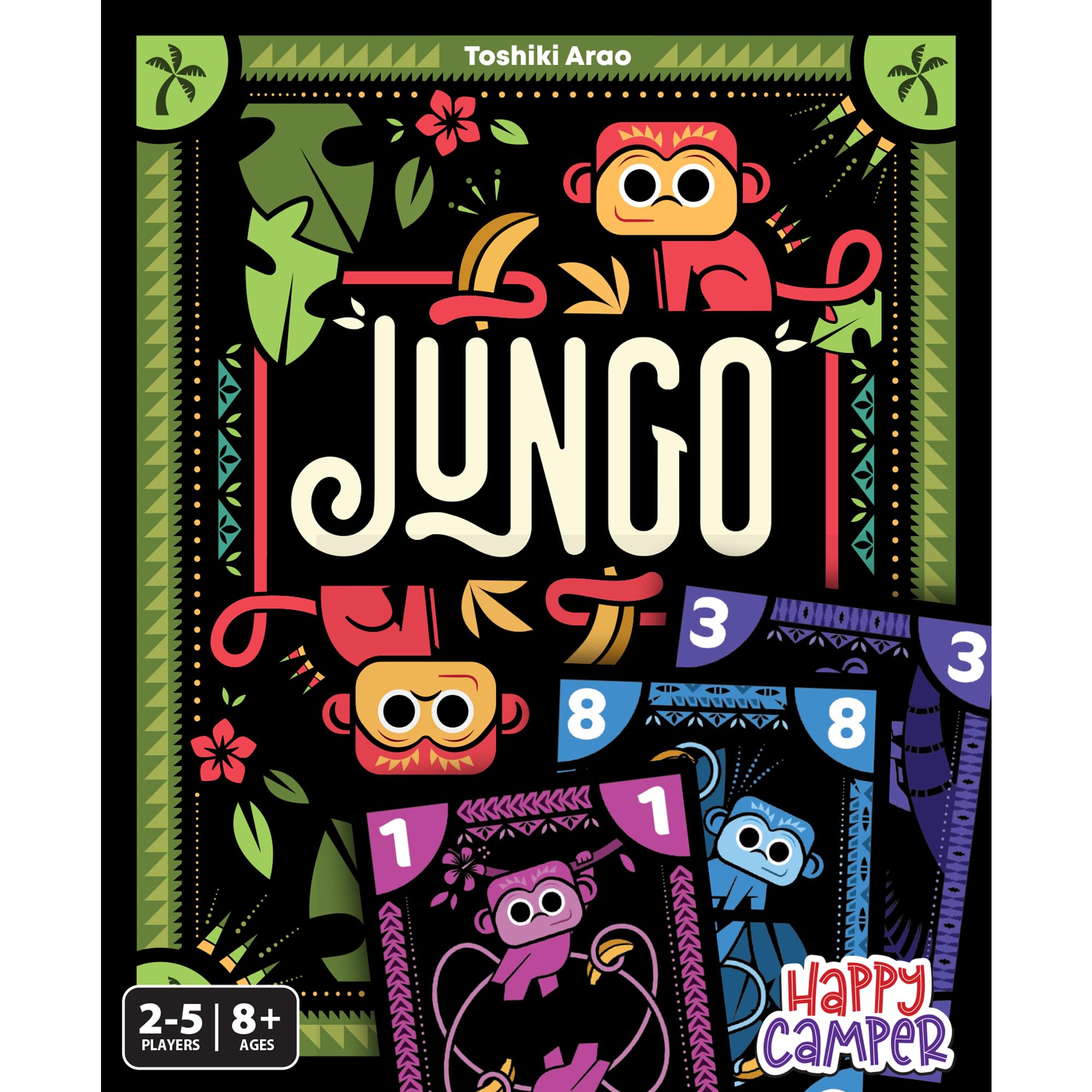 Happy Camper Jungo hand of cards showing simple, fast gameplay.