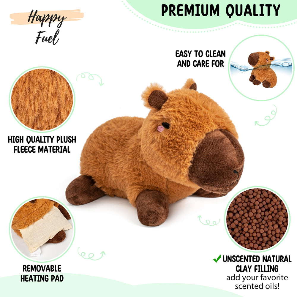 Happy Fuel capybara heating pad with removable insert provides easy, adjustable warmth