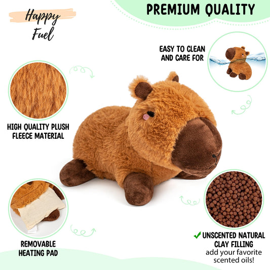 Happy Fuel capybara heating pad with removable insert provides easy, adjustable warmth