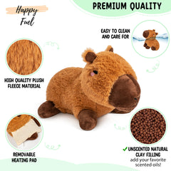 Happy Fuel capybara heating pad with removable insert provides easy, adjustable warmth
