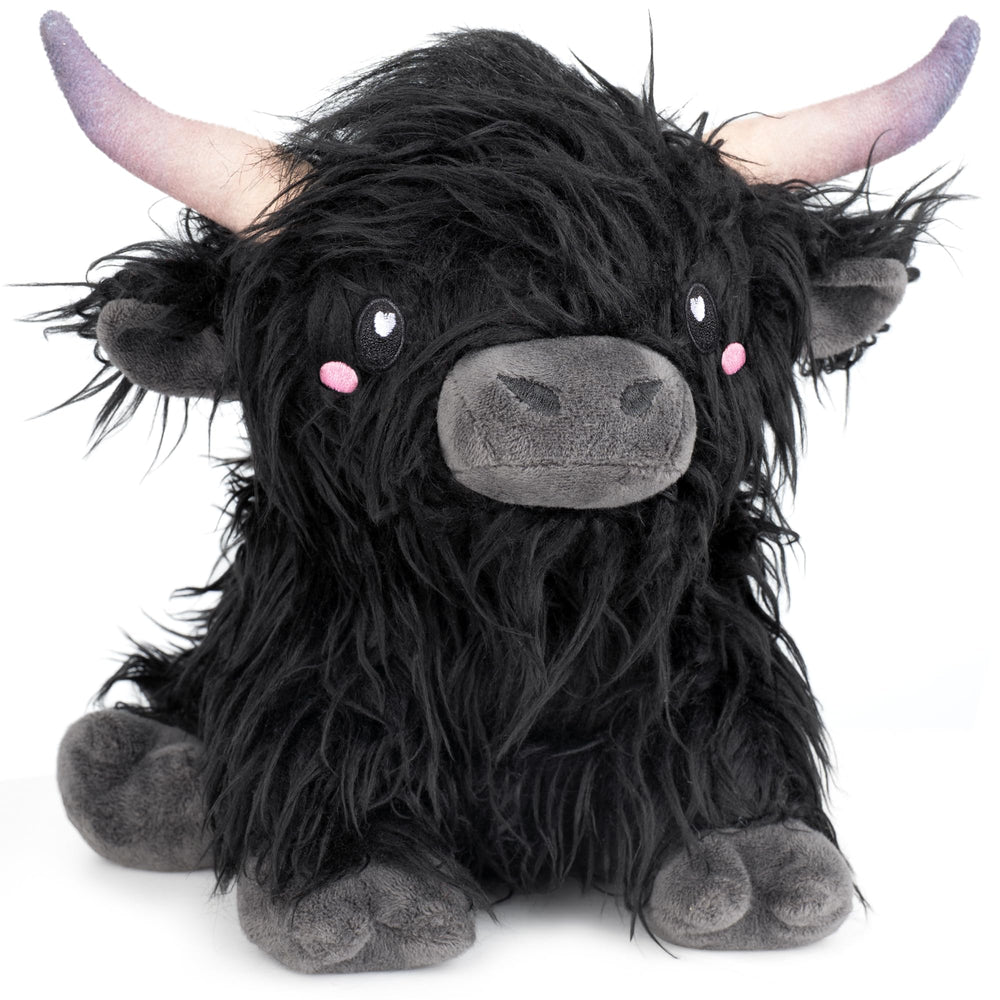 Happy Fuel Highland Cow heating pad front view shows plush warmth for cozy nights