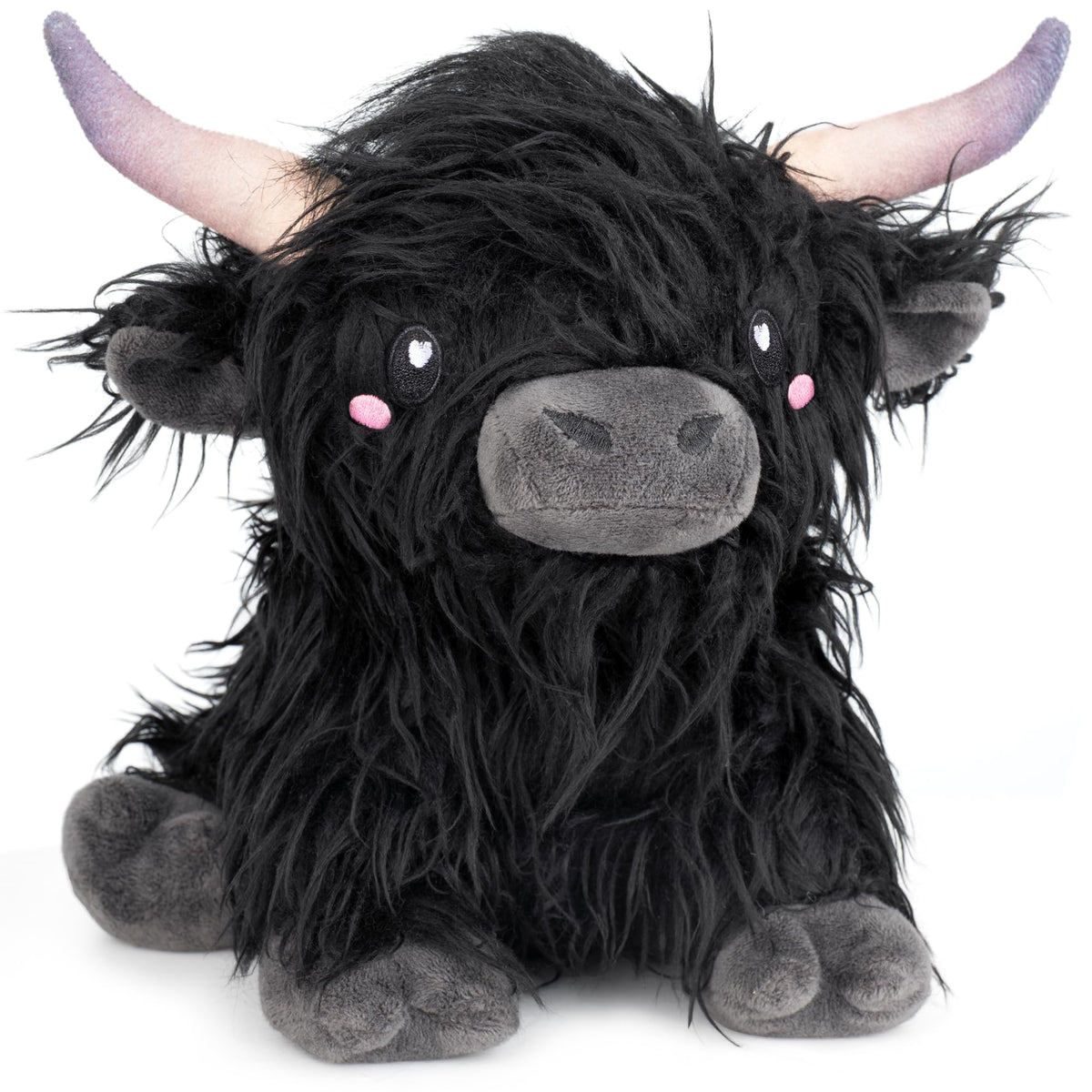 Happy Fuel Highland Cow heating pad front view shows plush warmth for cozy nights