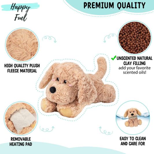 Happy Fuel microwavable heating pad plush offering instant comforting warmth.