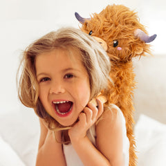 Happy Fuel Momo cow plush offers emotional support and companionship