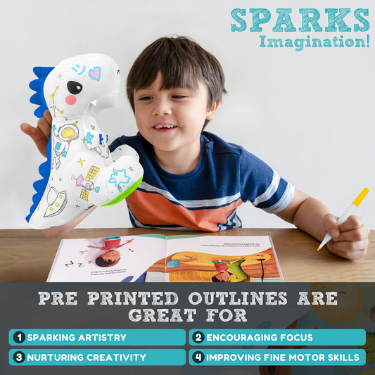 Happy Fuel washable markers trio for vibrant art with the plush.