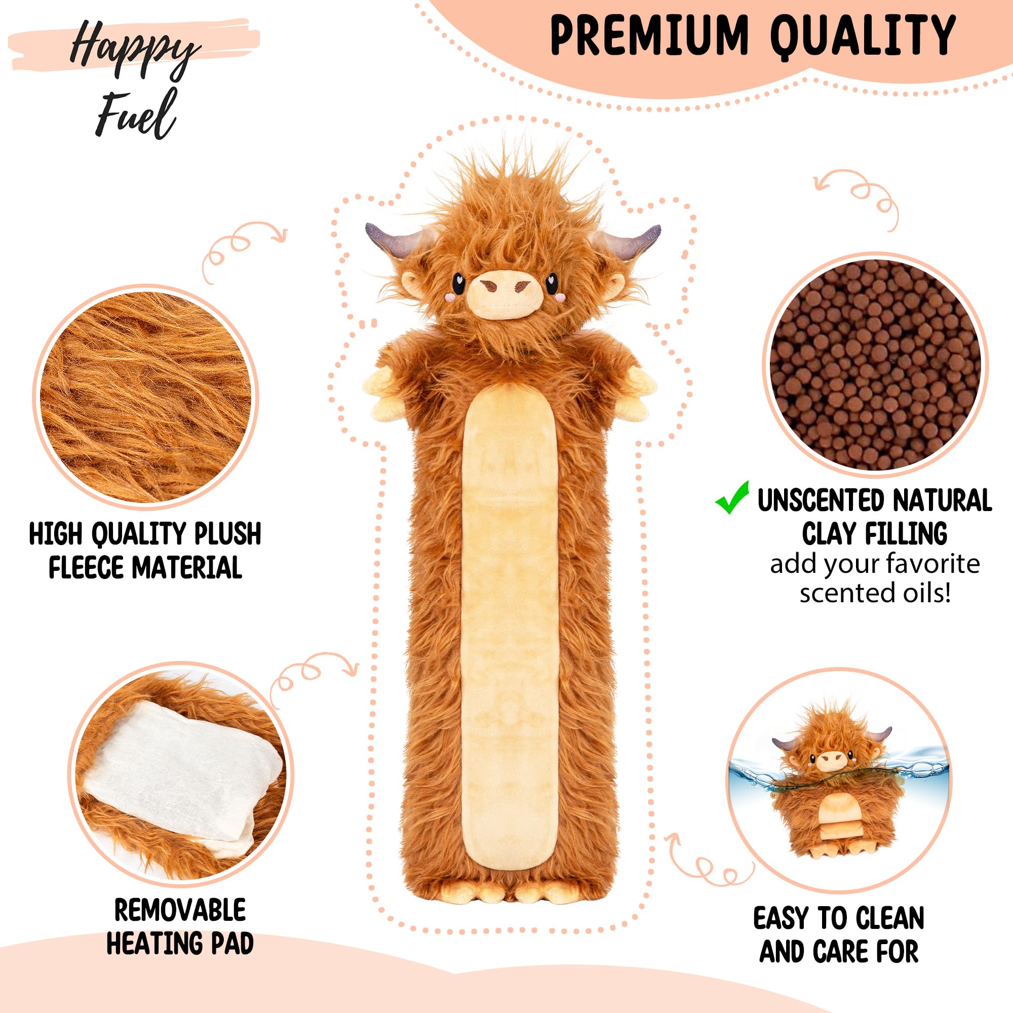 Happy Fuel weighted cow plush at 2 lbs provides tactile comfort