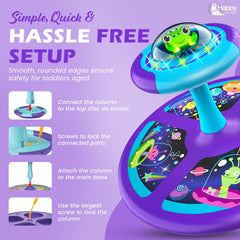 HAPPY OTTER Sit and Spin ABS-plastic body ensures durability for rough toddler play.
