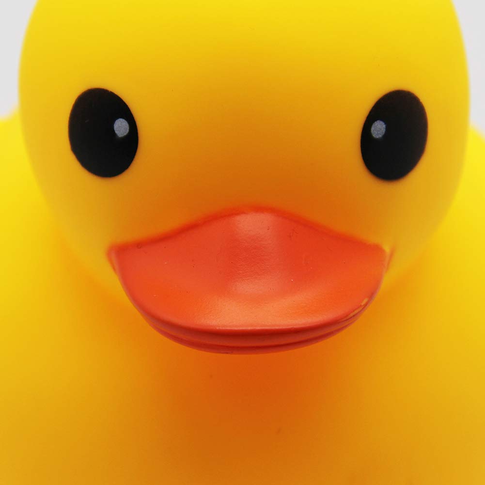 Happy Trees duck bath toy features soft PVC surface for a comfy grip.