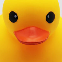 Happy Trees duck bath toy features soft PVC surface for a comfy grip.