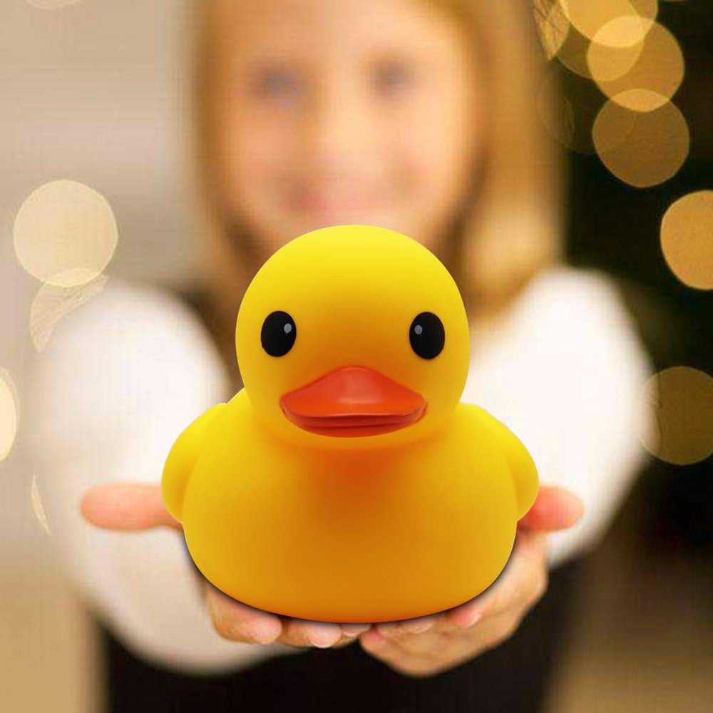Happy Trees duck bath toy suitable for tub and pool use.