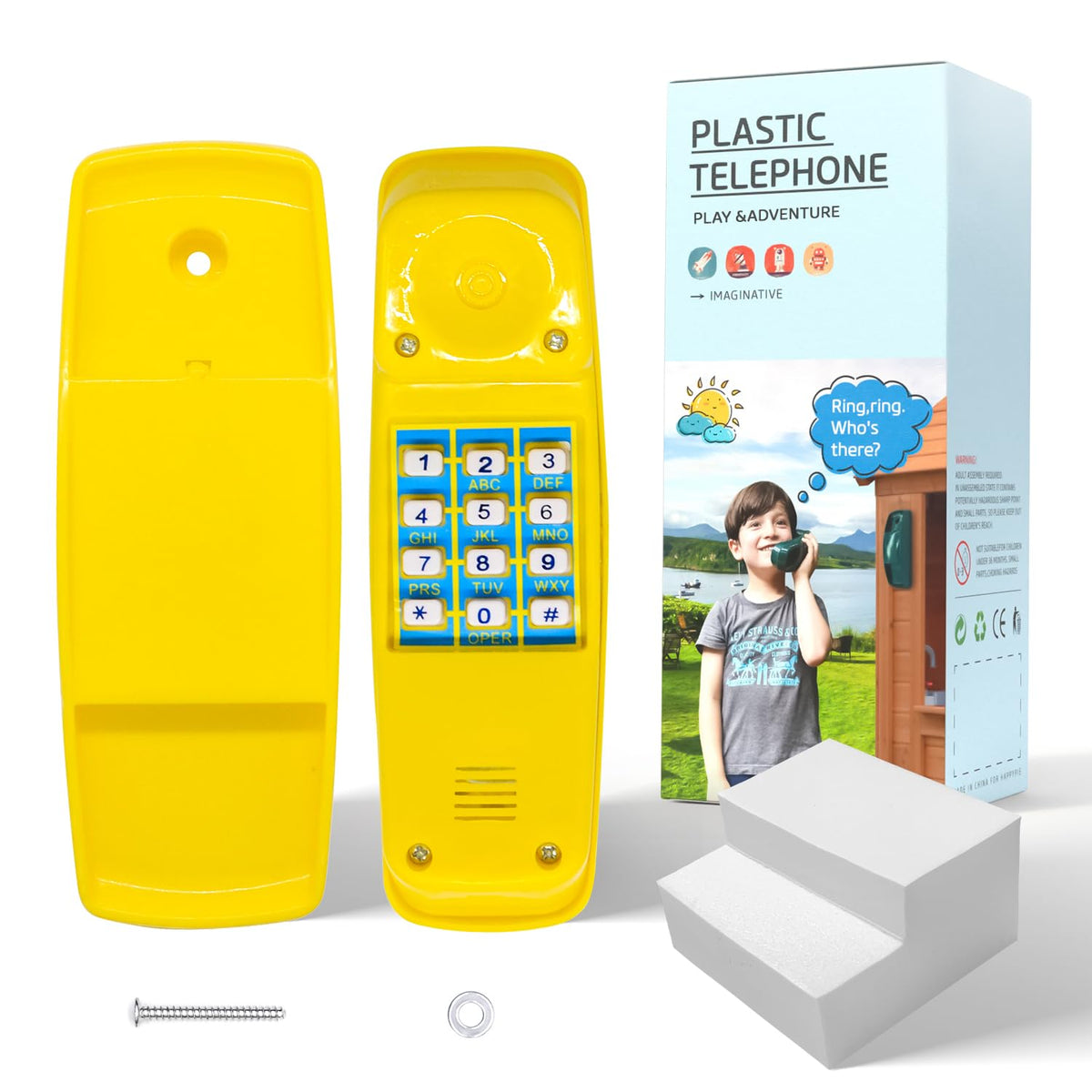 HappyPie toy phone on a kids swing set for imaginative play and role‑play learning.