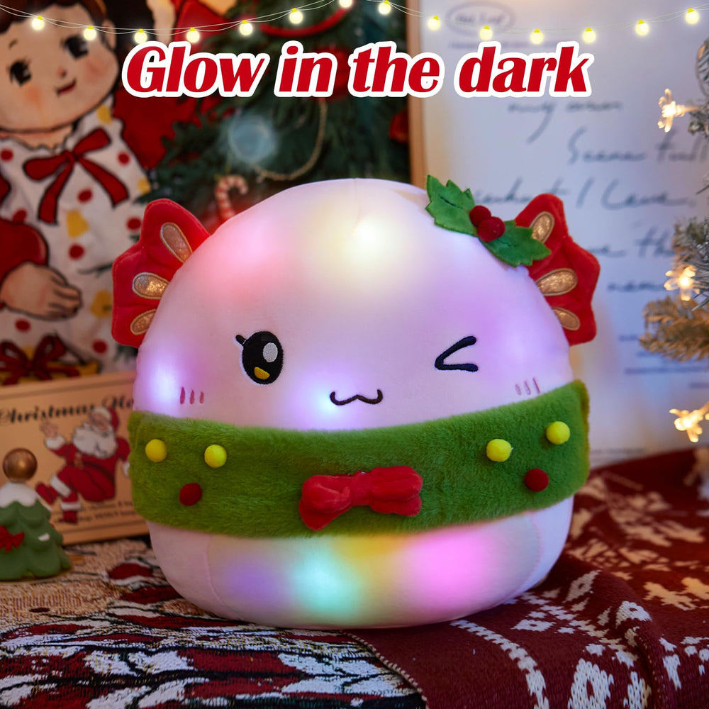HappySpot pink axolotl stuffed animal with cute facial embroidery for cuddling