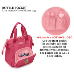 HappyVk diaper bag with owl embroidery side view showing roomy interior