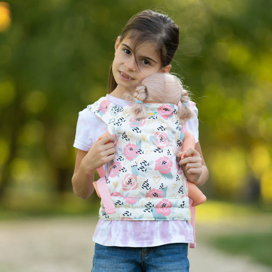HappyVk doll carrier adjustable straps ensure comfy fit for growing kids during pretend play.