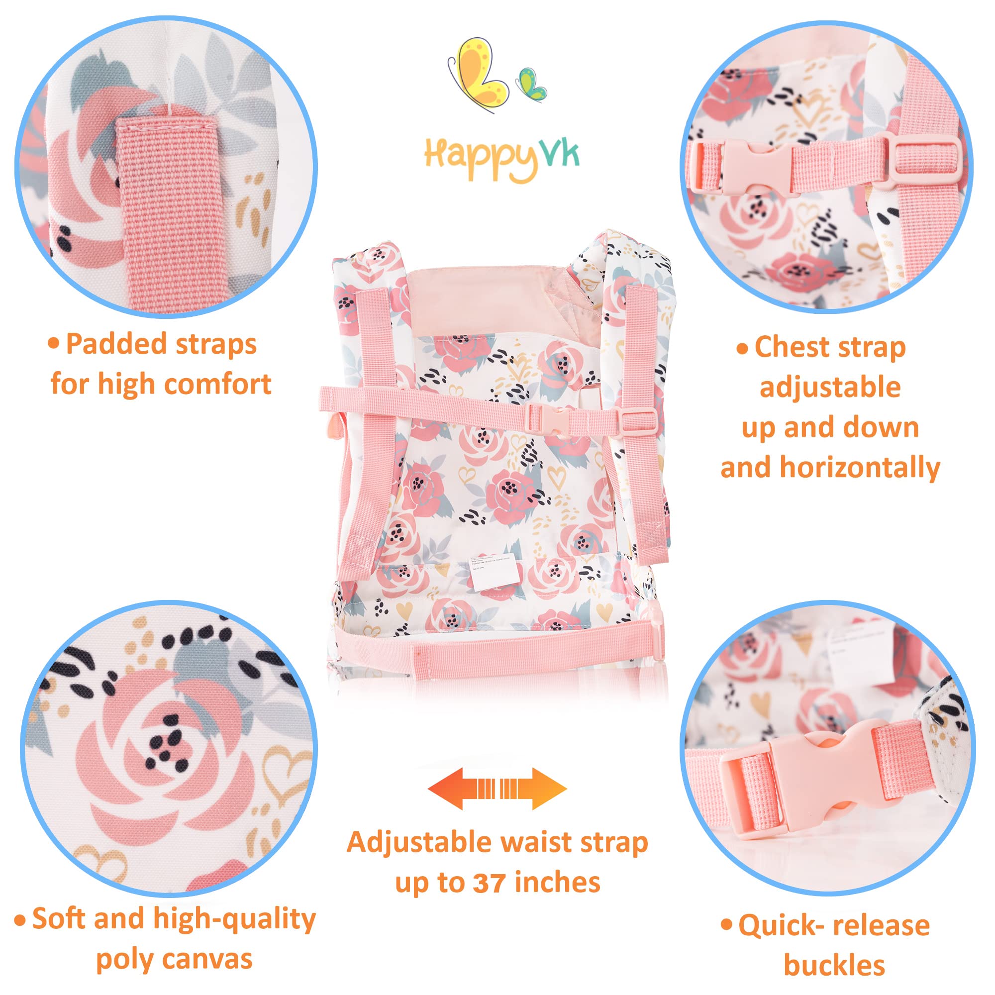 HappyVk carrier supports pretend-play skills, boosting creativity and language through storytelling with dolls.