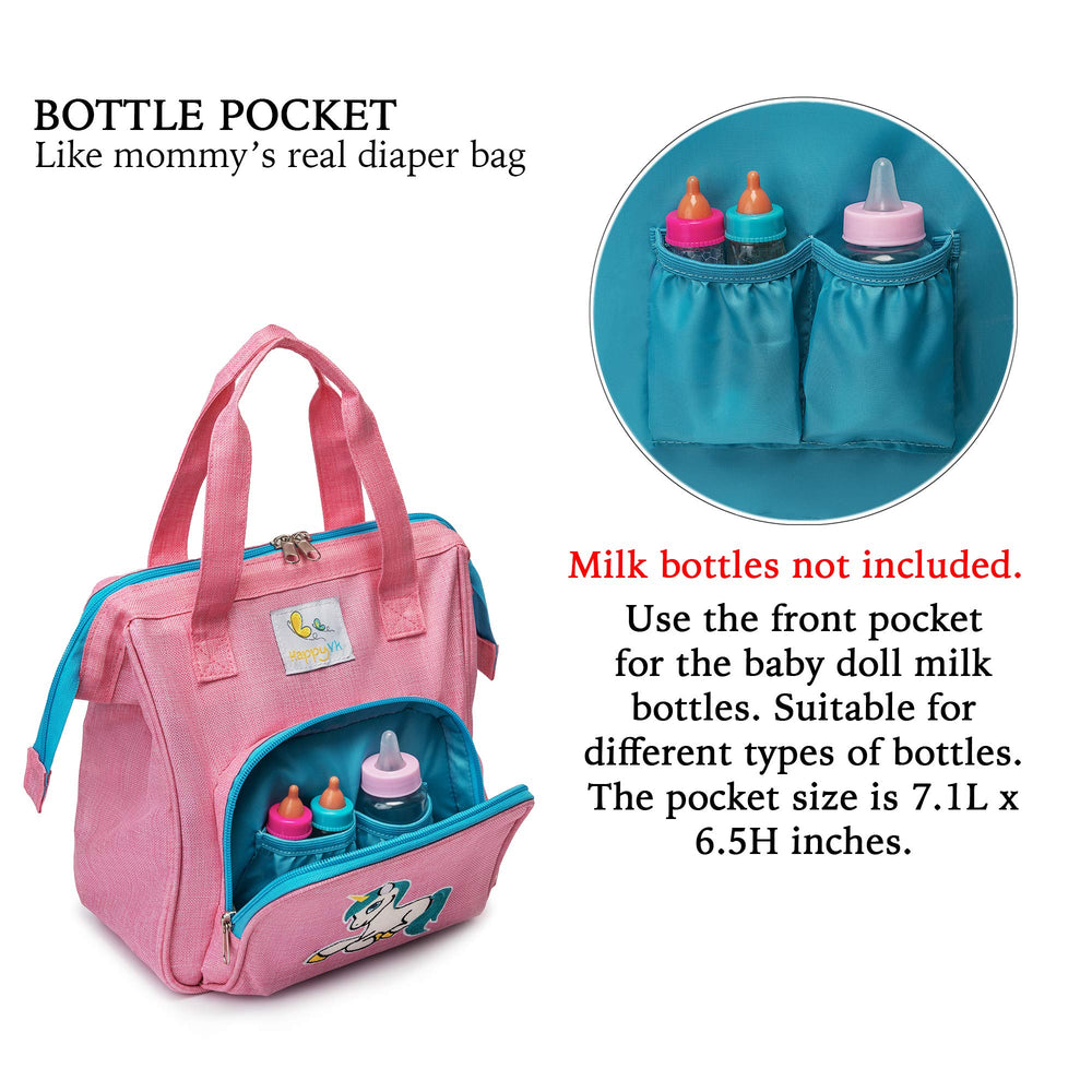 HappyVk mommy-style look boosts imaginative play by mimicking real diaper bags