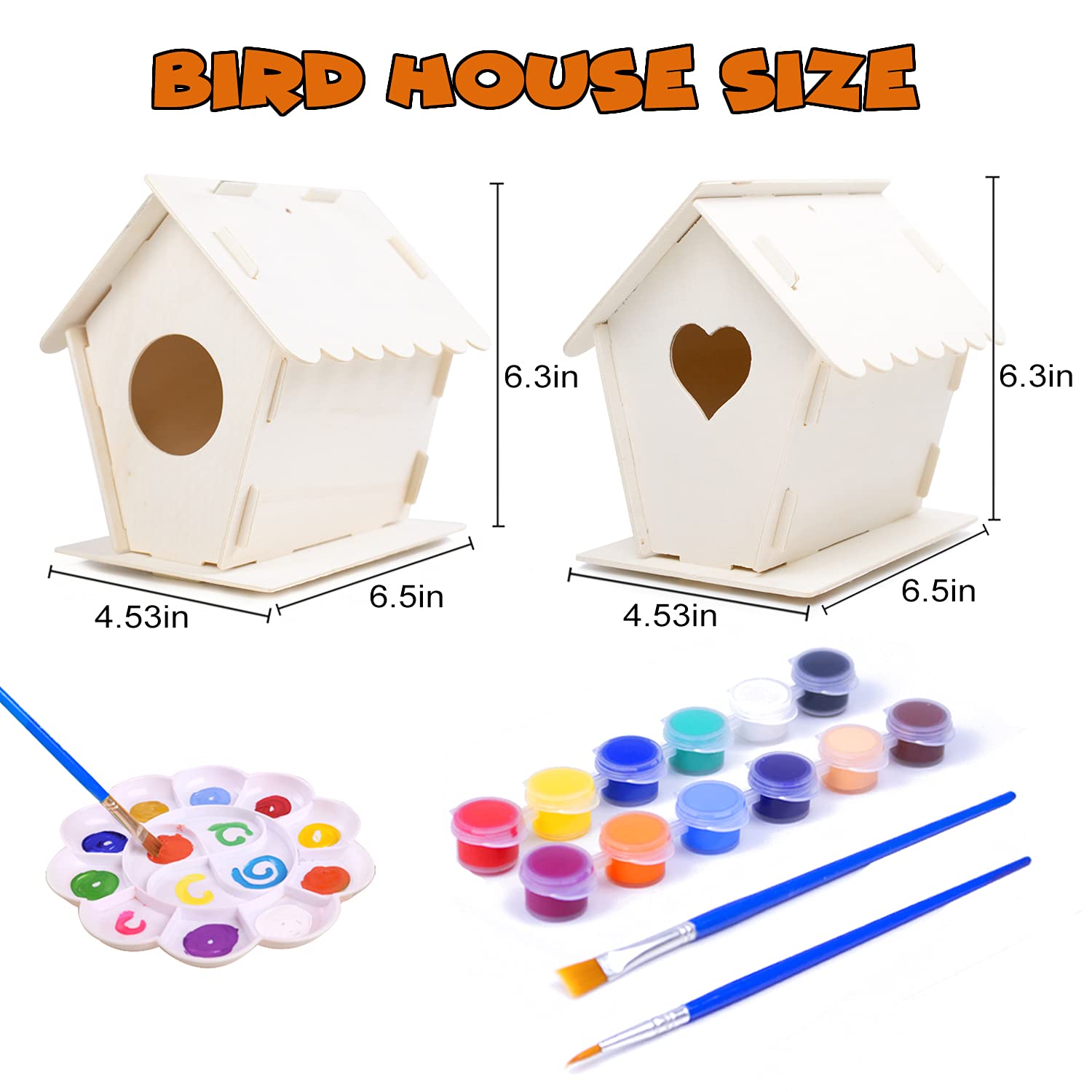 hapray bird house kit paint brushes for precise decorating