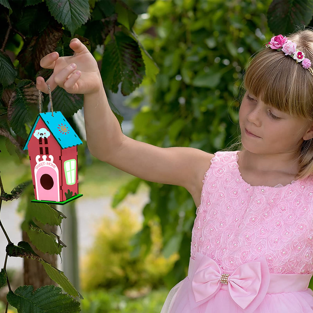 hapray birdhouse kit wood boards: thick plywood for durable, kid-friendly construction.