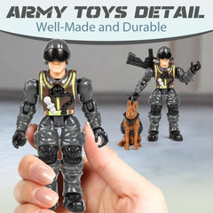 HAPTIME blue poseable joints army man figure for realistic stances