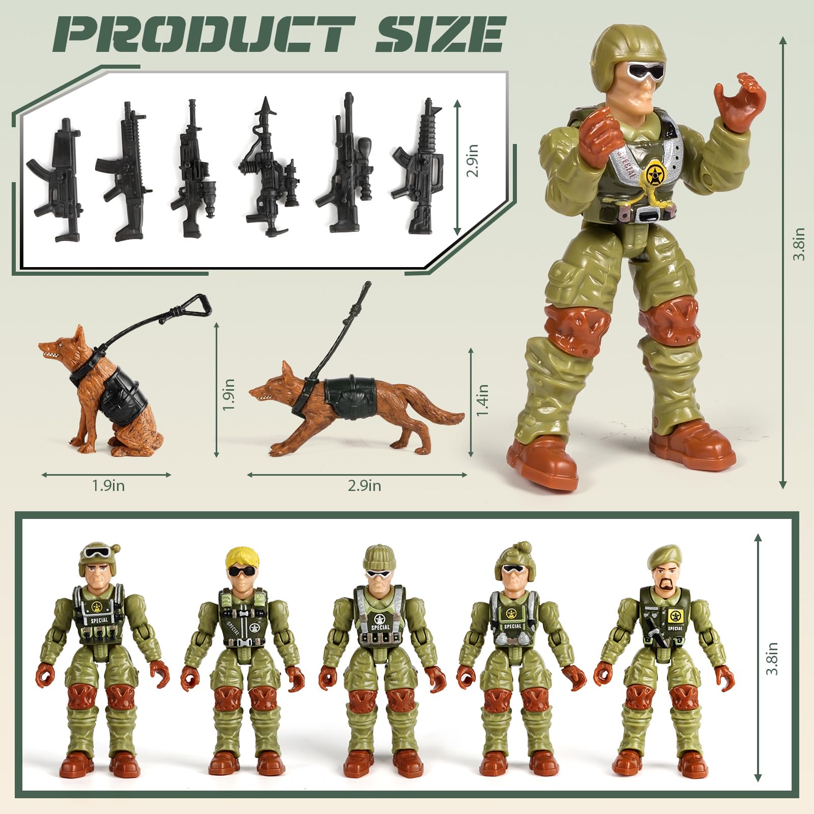 HAPTIME yellow army men for cooperative play and quick setup